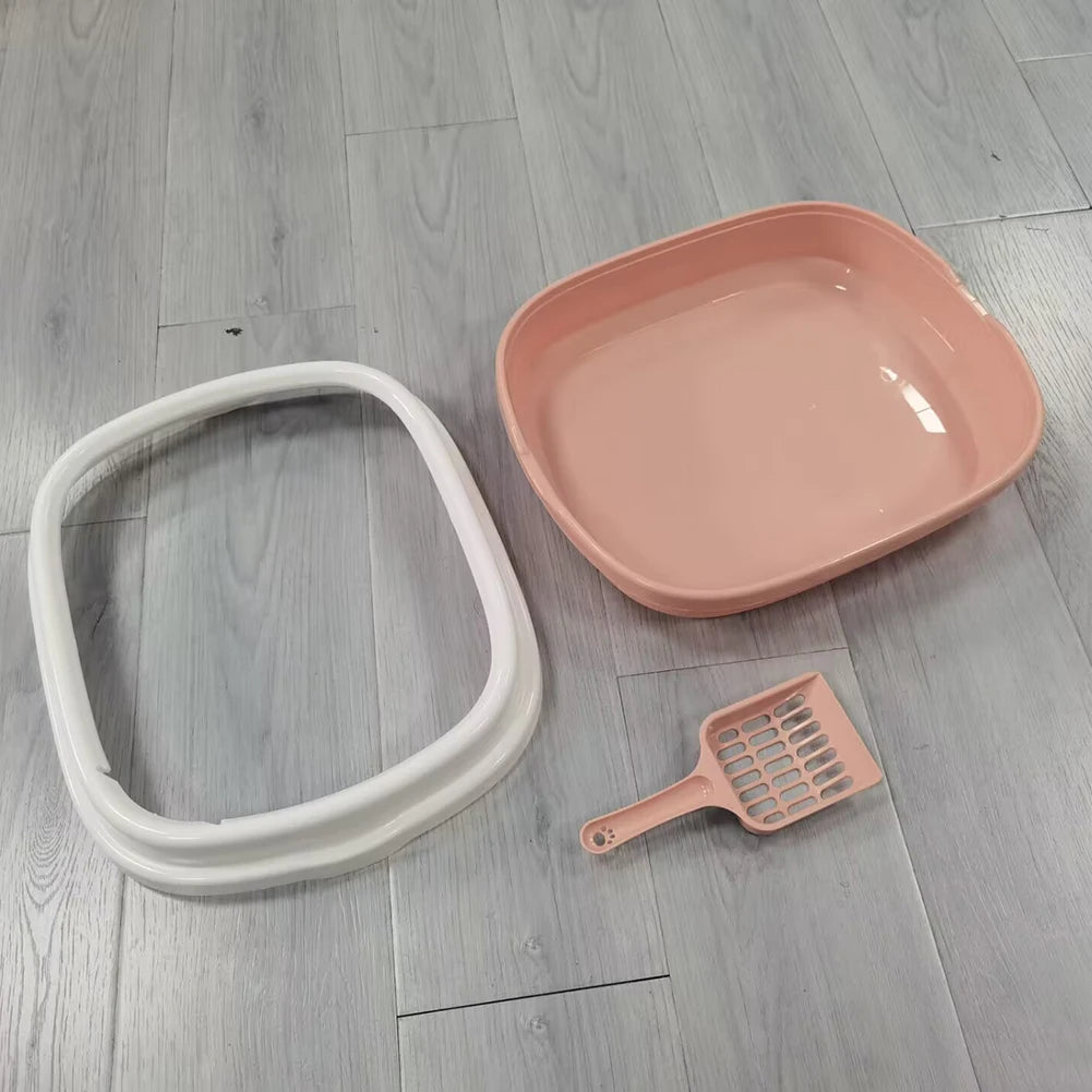 Pet semi enclosed thick cat litter box anti splash cat toilet large capacity cat litter box pet supplies cleaning supplies
