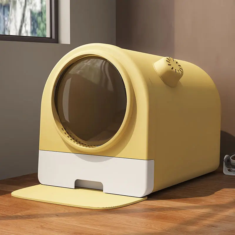 Fully Enclosed Odor-proof Drawer-style Cat Litter Box Extra-large Splash-proof Cat Toilet Space Capsule Cat Litter Box