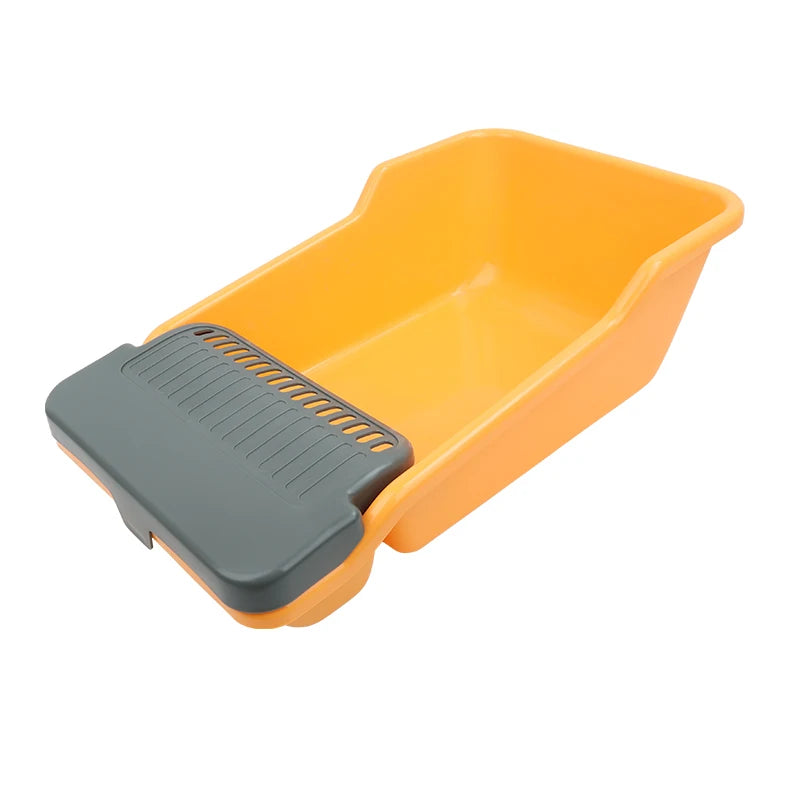 Cat Litter Box, Large Semi-enclosed Cat Toilet, Plastic Large Space, High Fence Cat Litter Box, Pet Supplies