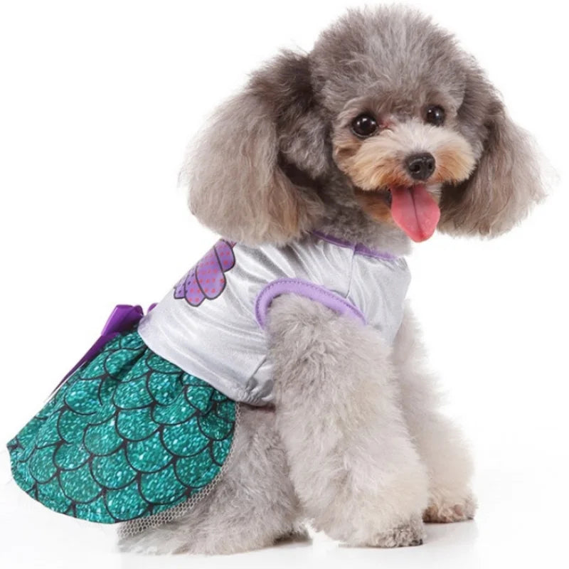 Dog Dress Puppy Luxury Skirt Summer Pet Princess Clothes Sweet Dog Clothes for Small Dogs Pet Floral Dog Skirt Fancy Cat Dress