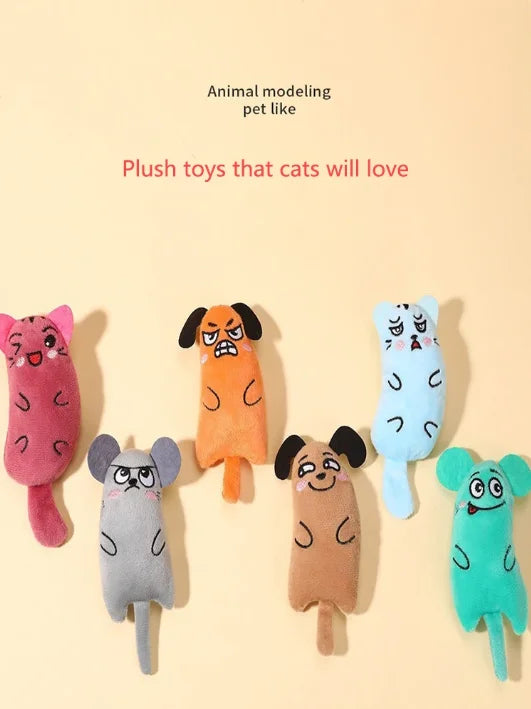 Cartoon animal toys are durable and bite resistant plush and interactive pet toys are suitable for cats to play at home