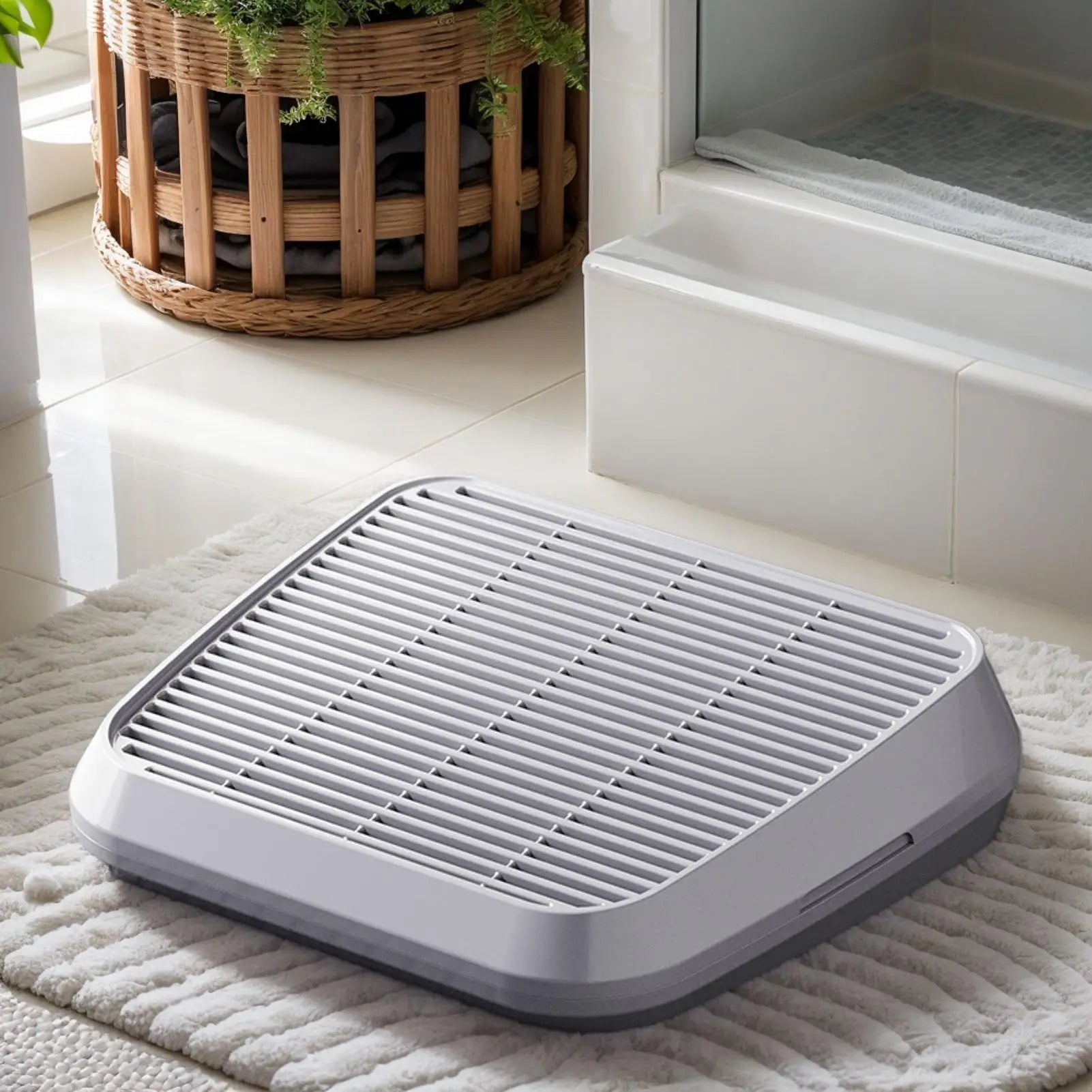 Litter Box Step Cat Litter Catcher Ramp Box Double Layer Elevated Tray with Filter Function Non-Slip Trapper Easy Cleaning