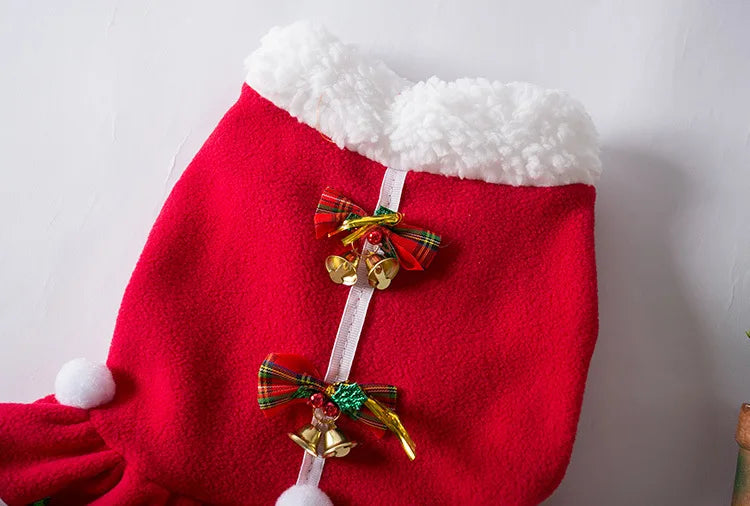 Pet Christmas Costume Dog Clothes For New Year Christmas Dog Dress Pet Skirt Dog Thick  Autumn And Winter Pet Clothes