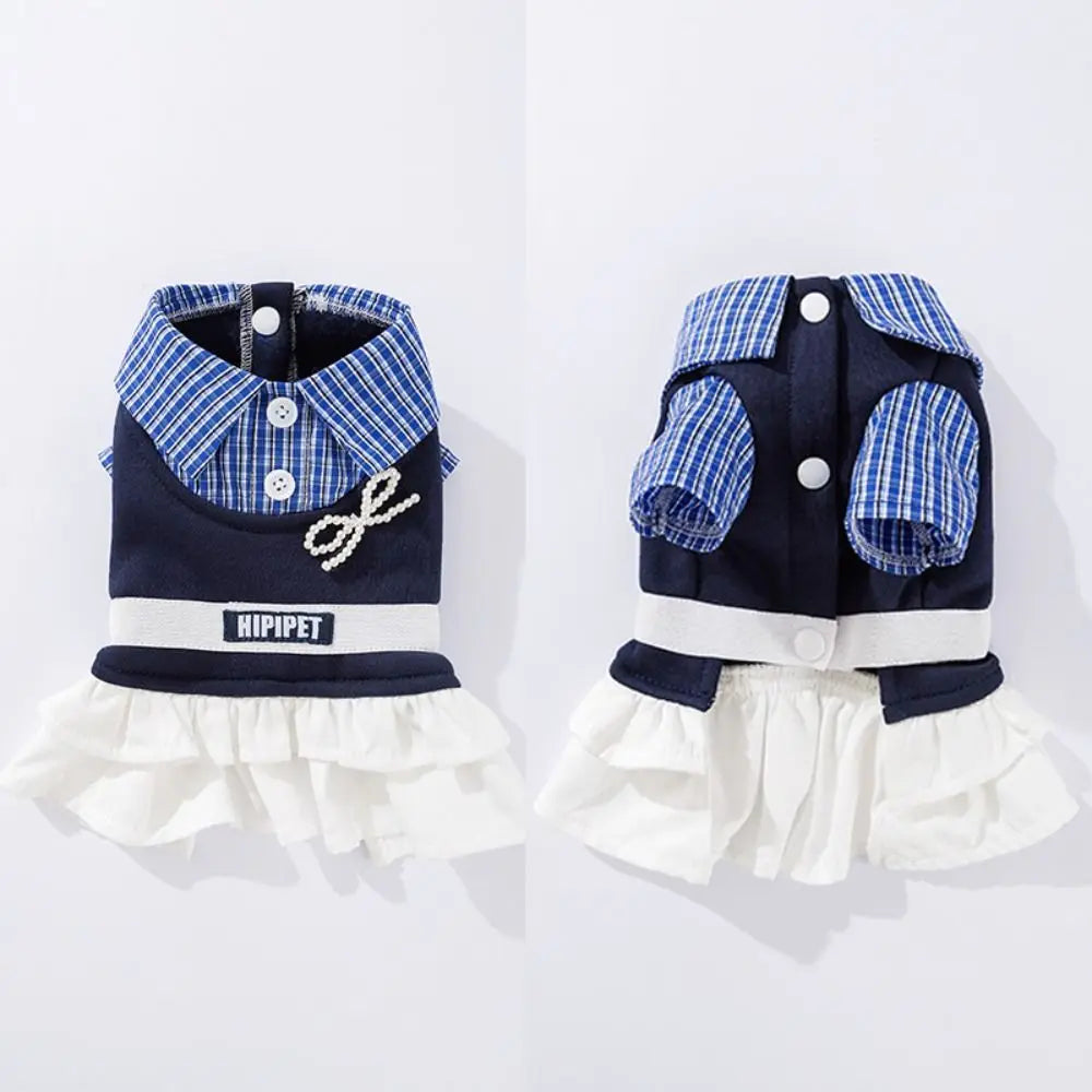 Pet Supplies Soft Cat Bowknot Dress Cute Preppy Style Pet Princess Skirts Breathable Shirt Collar Dog Shirt Dress Pet Party