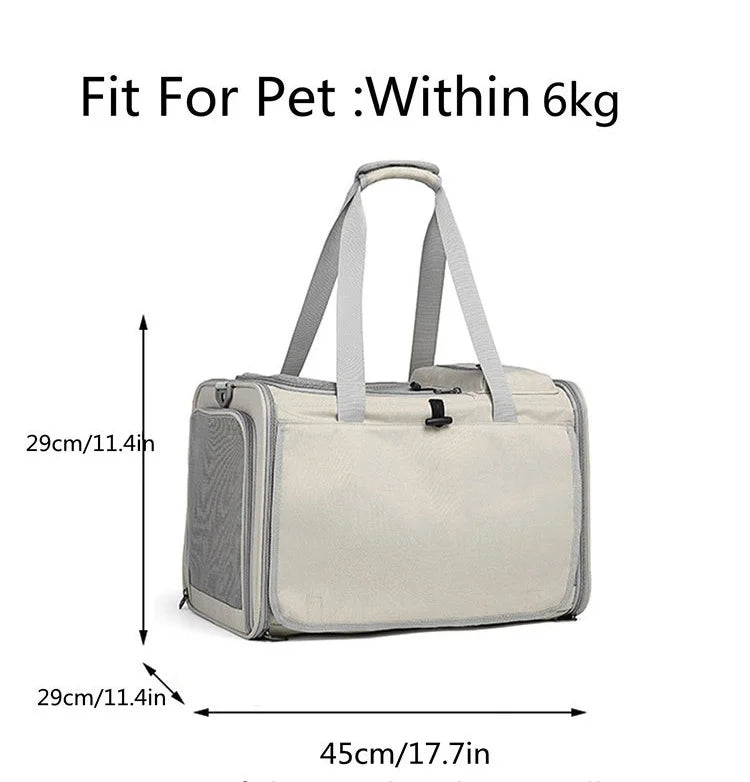 Pet Bag  Portable Bag for Outings Foldable Car Shoulder Portable Cat Bag  Large Capacity Two Cat Outing Bag