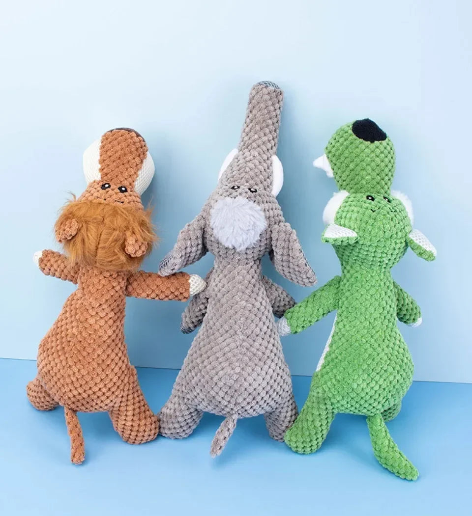 Plush Cartoon Puppy Dog Toys Pet Chew Squeak Toys Small Dogs Teeth Grinding Bite Resistant Relieve Boredom Play with Pet Toys