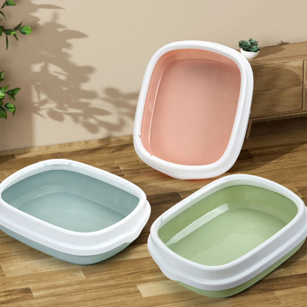 Pet semi enclosed thick cat litter box anti splash cat toilet large capacity cat litter box pet supplies cleaning supplies