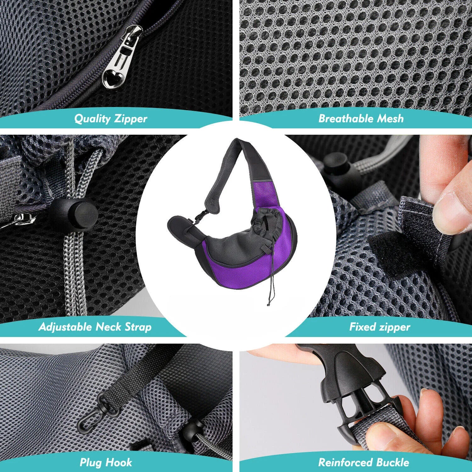 Pet Cat Dog Carrier Backpack Travel Tote Shoulder Bags Mesh Sling Carry Pack Pet Carrying Supplies Crossbody Shoulder Bag