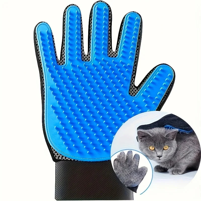 1pair Pet Grooming Glove - Gentle Hair Remover Brush For Dogs And Cats - Massages And Stimulates Circulation - Easy To Use And C