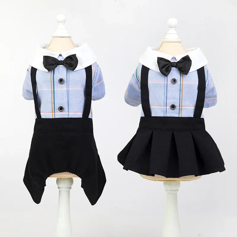 Dog Wedding Dress Couple Pet Clothing Jumpsuit Skirt Spring Summer Dog Clothes Overalls Yorkshire Poodle Pomeranian Puppy Outfit