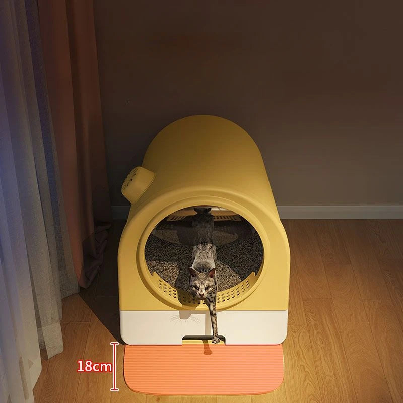 Fully Enclosed Odor-proof Drawer-style Cat Litter Box Extra-large Splash-proof Cat Toilet Space Capsule Cat Litter Box