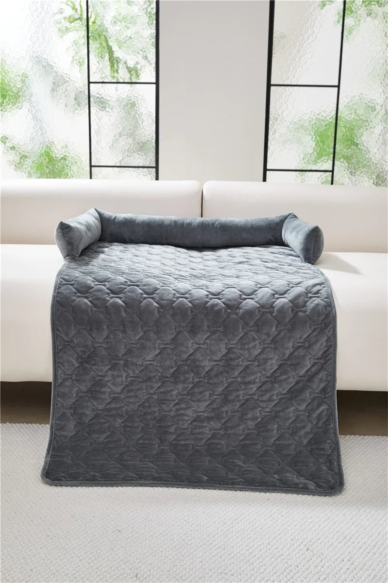 Dog Bed Mat Sofa Blankets Winter Warm Pet Blanket Dogs Cats Sleeping Beds for Large Medium Dogs Cats with Pillow Removable