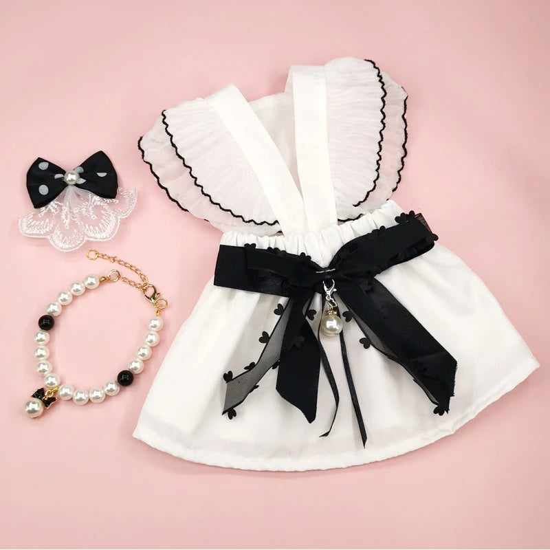 Pet White Wedding Dress Dogs Skirts Teddy Yarn Skirt Female Dog Dress Cat Princess Dress With Headflower Necklace Pet Costume