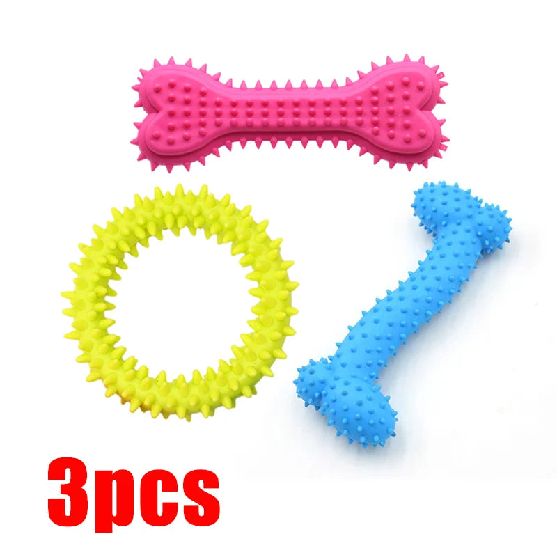 Pet Toys for Small Dogs Rubber Resistance To Bite Dog Toy Teeth Cleaning Chew Training Toy Ball Interactive Toys Pet Supplies