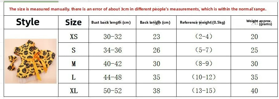 Halloween Pumpkin Pet Dress - Dog Tutu Dress for Teddy & Cats, Princess Costume for Small Dogs & Kittens