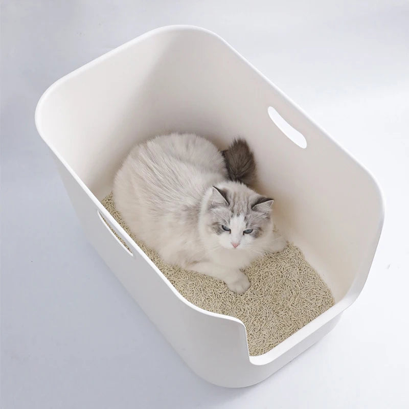 Cat litter box super large semi closed large capacity simple and thick anti splash