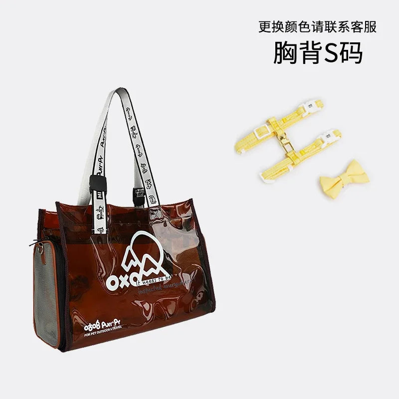 Pet bag Cat bag Portable going out Transparent schoolbag Carrying one-shoulder portable cat bag Dog dog