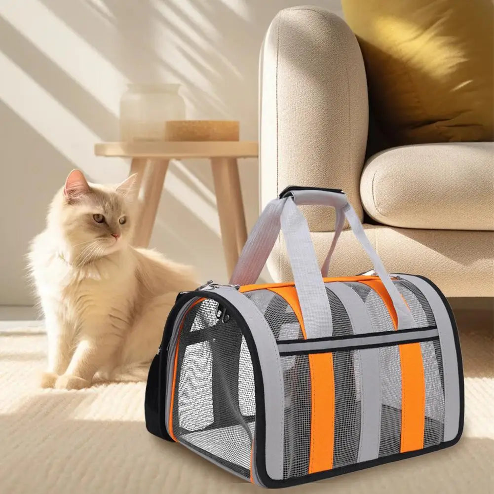 Pet Carrying Bag Outing Portable Large Capacity Cat Dogs Handbag Foldable Small To Medium Dog Cage Mesh Handbag Puppy Supplies