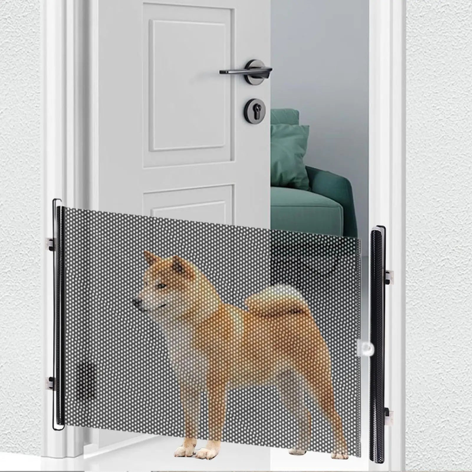 Retractable Pet Fence Dog Fences Indoor and Outdoor Use Pet Playpen for Living Room Hallway Kitchen Deck Patio Fireplace Bedroom