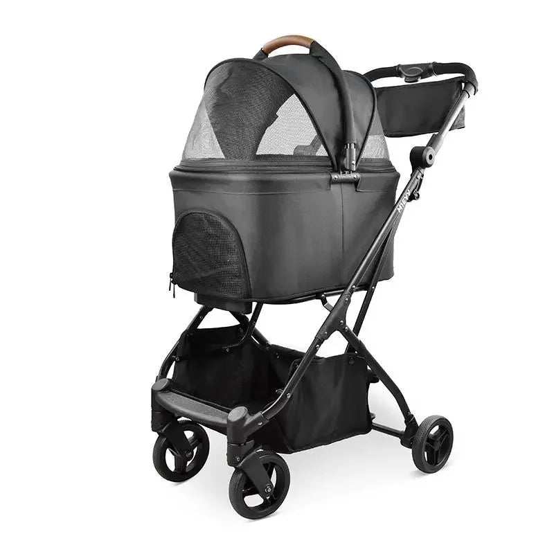 Detachable Lightweight Pet Stroller Car Carry Basket Small and Medium-sized Pet Stroller Foldable Ultra-light Portable Pet Cart