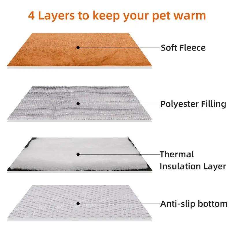 Pet Self Heating Bed Insulation Warm Pet Kennel Pad Cold Weather Pet Beds Winter Dog Beds For Indoor Outdoor Floors Pet Houses