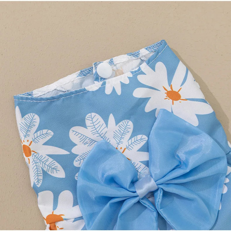 Pet clothing dress dog clothing dog print bow cartoon cute princess dress