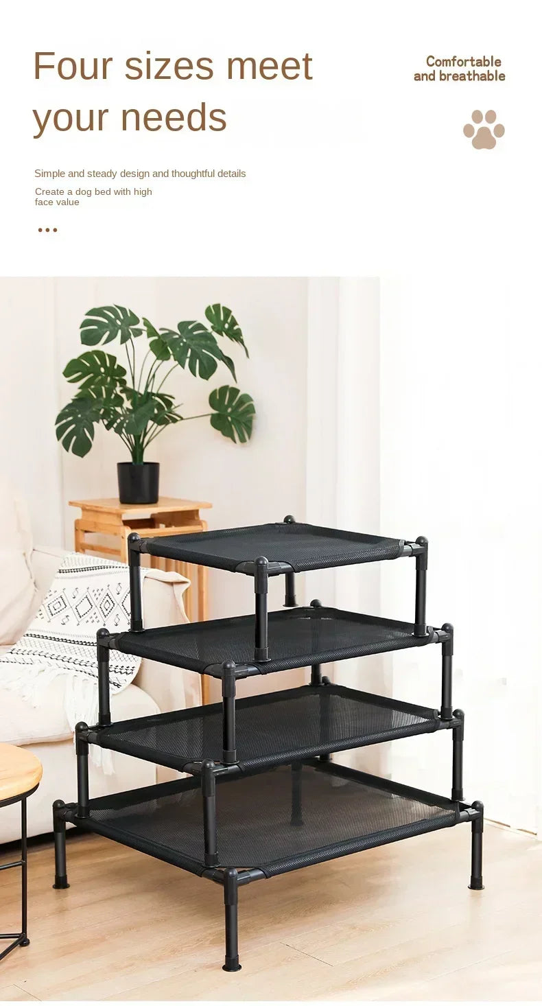 Pet Camping Bed Elevated Bed for Dogs Folding Puppy Camping Bed Cat House Portable Removable Washable Puppy Beds Dog Hammock