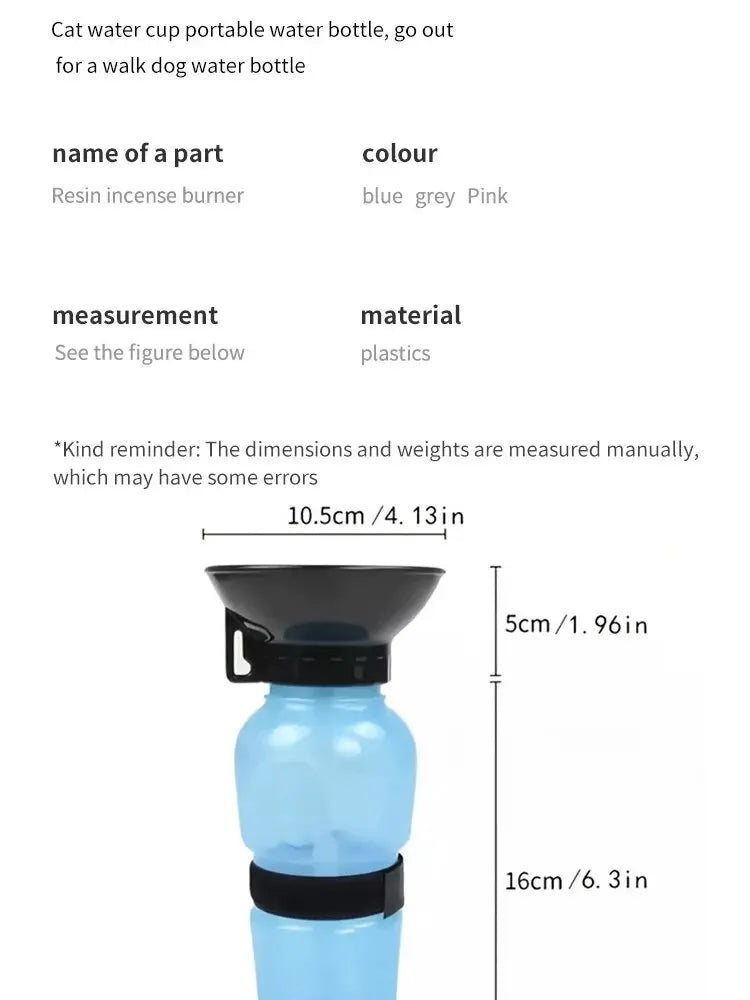 500ml Outdoor Portable Pet Dog Water Bottle Extrusion Large Dog Travel Water Cup Drinking Water Feeder Bowl for Dog Cat