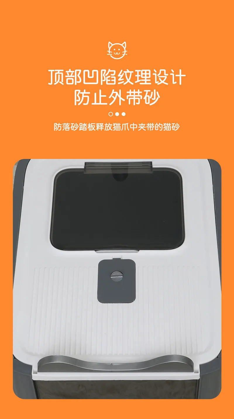 Extra Large Enclosed Cat Litter Box Top Entry Litter Tray with Drawer Design Anti Splash Hooded Toilet with Odor Sealing