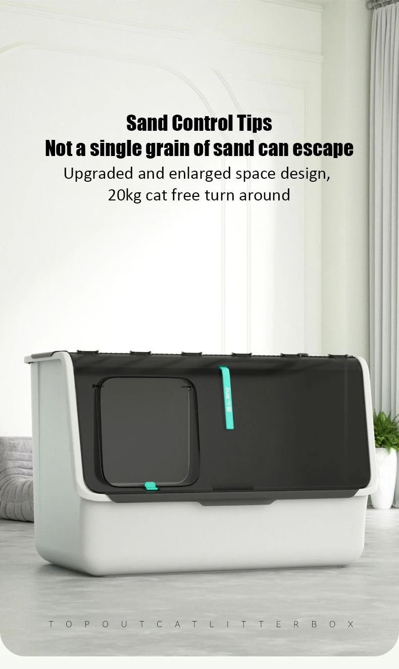 New Top-entry Cat Litter Box Tray Kitten Extra Large Fully Enclosed Anti-splash Mat Anti-smell Cats Litter Box Pet Products