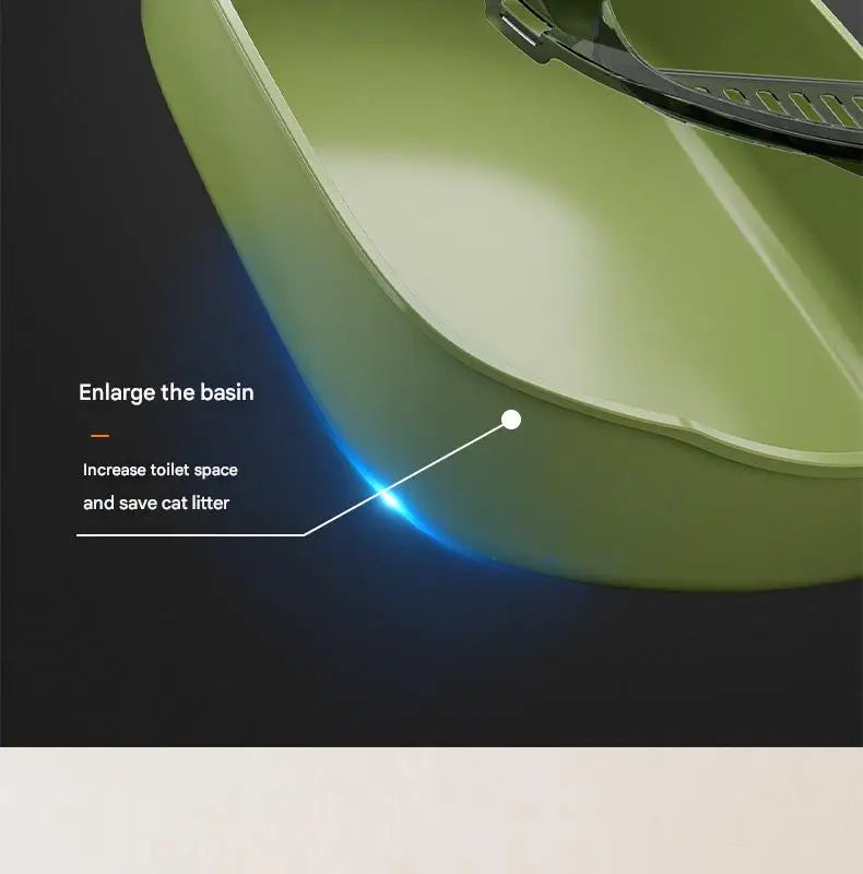 Cat Litter Box with Cat Litter Spatula Semi-enclosed Sandbox for Cats Rabbit Small Animals Cat Tray Kittens Litter Bedpans