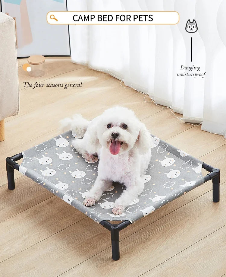 Pet Camping Bed Elevated Bed for Dogs Folding Puppy Camping Bed Cat House Portable Removable Washable Puppy Beds Dog Hammock