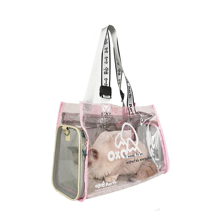 Pet bag Cat bag Portable going out Transparent schoolbag Carrying one-shoulder portable cat bag Dog dog