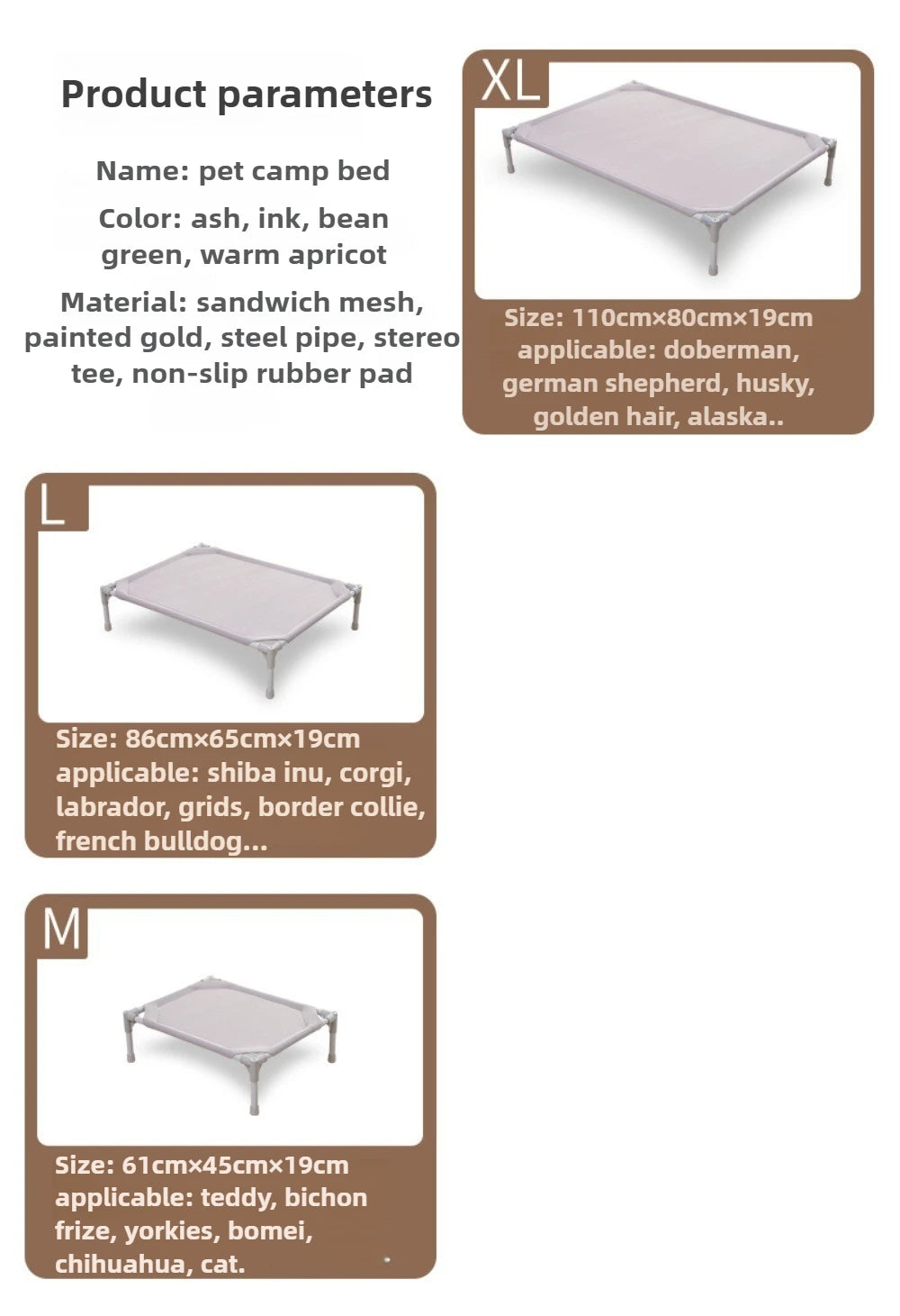 Pet Bed Moisture-proof Strong Load-bearing Capacity Large Dog Beds and Furniture Breathable Wear-resistant Pet Products Supplies