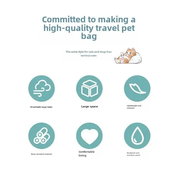 Pet Outing Portable Cat Dogs Handbag Summer Breathable Carrier Travel Puppy Kitten Single Shoulder Bag Pet Carrying Bag Supplie