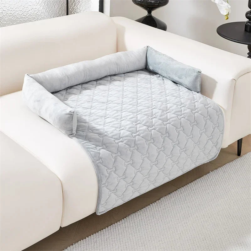 Dog Bed Mat Sofa Blankets Winter Warm Pet Blanket Dogs Cats Sleeping Beds for Large Medium Dogs Cats with Pillow Removable