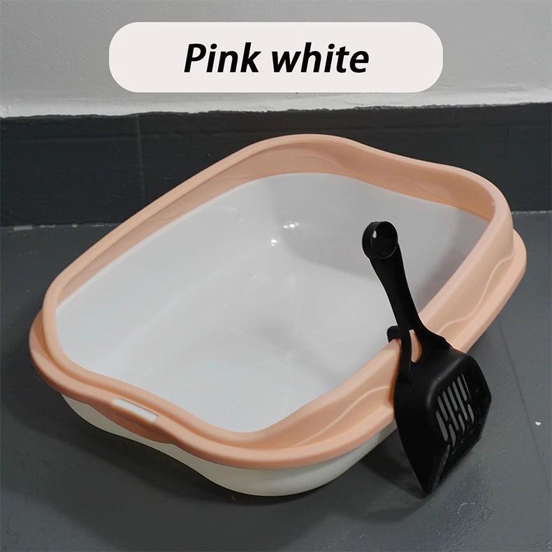 Cat Litter Box Portable Bedpan Removable Semi Closed Kitty Litter Pan Potty Toilet for Rabbit Medium Large Cats Small Animals