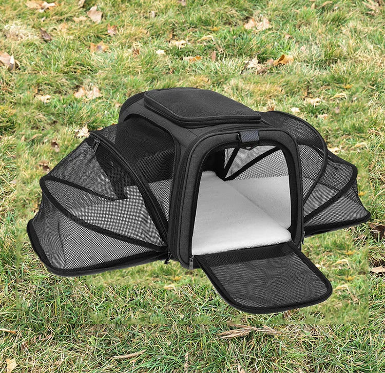 Pet bag Out carrying bag can be extended cat bag Large capacity Two small pets out carrying cat backpack
