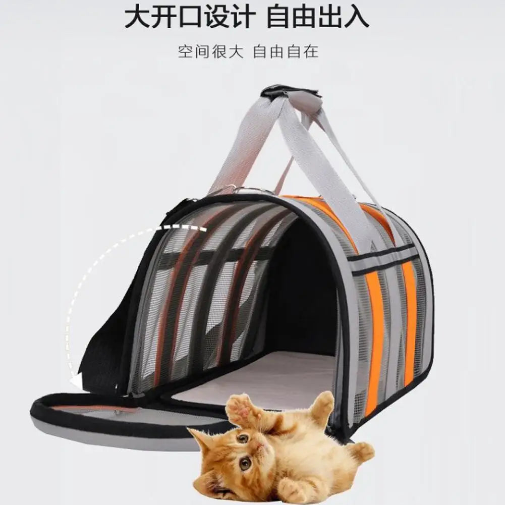 Pet Carrying Bag Outing Portable Large Capacity Cat Dogs Handbag Foldable Small To Medium Dog Cage Mesh Handbag Puppy Supplies
