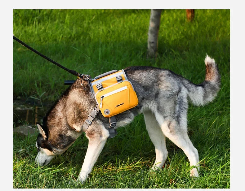 Pet Supplies Outdoor Dog Backpack Oxford Fabric Double Snack Bag Medium Large Dog Tactical Bag Waterproof Reflective Saddle Bag
