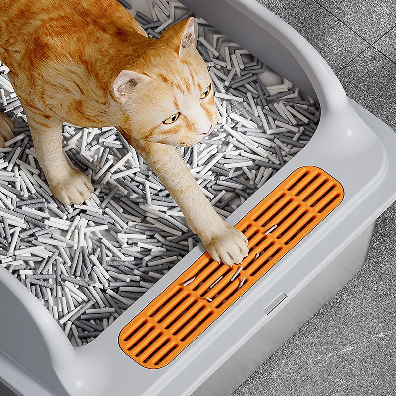 Large stainless steel cat litter box  High edge design  Leak proof  Non stick  Rust proof  Easy to clean Perfect for cats