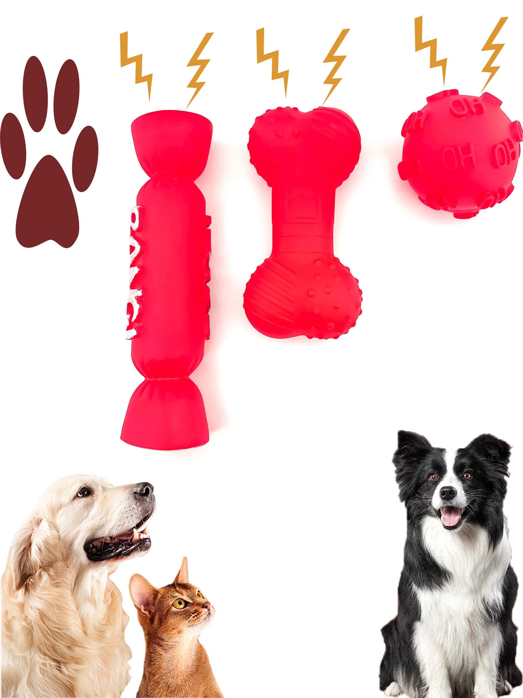 Dog toys, pet sound-making toys, durable chew toys for puppies and young dogs, teeth-cleaning and training toys for dogs