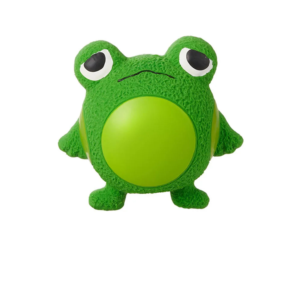 New Dog Toys - Latex Grumpy Frog & Yellow Duck, Squeaky, Teething, Stress-Relief, Interactive Pet Toys for Chewing & Bonding,
