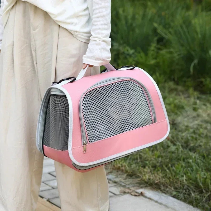 Pet Outing Portable Cat Dogs Handbag Summer Breathable Carrier Travel Puppy Kitten Single Shoulder Bag Pet Carrying Bag Supplie