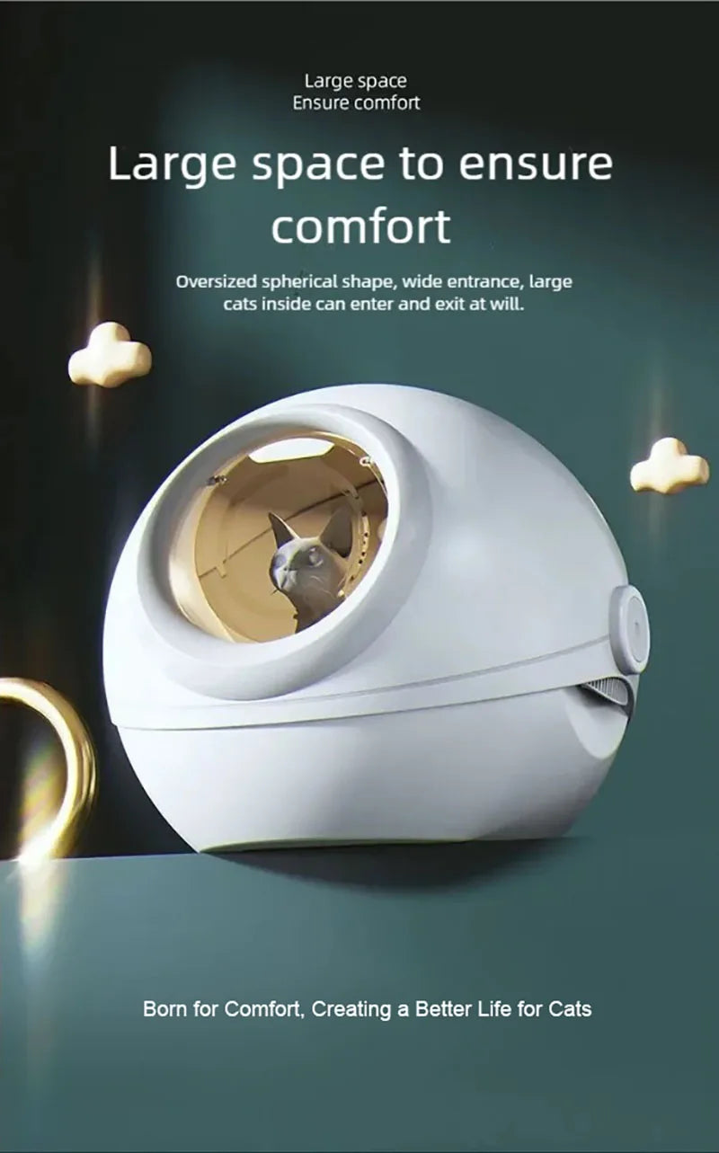Cat litter box, super large size, fully enclosed cat toilet, deodorizing and splash proof cat feces box, deodorizing cat litter