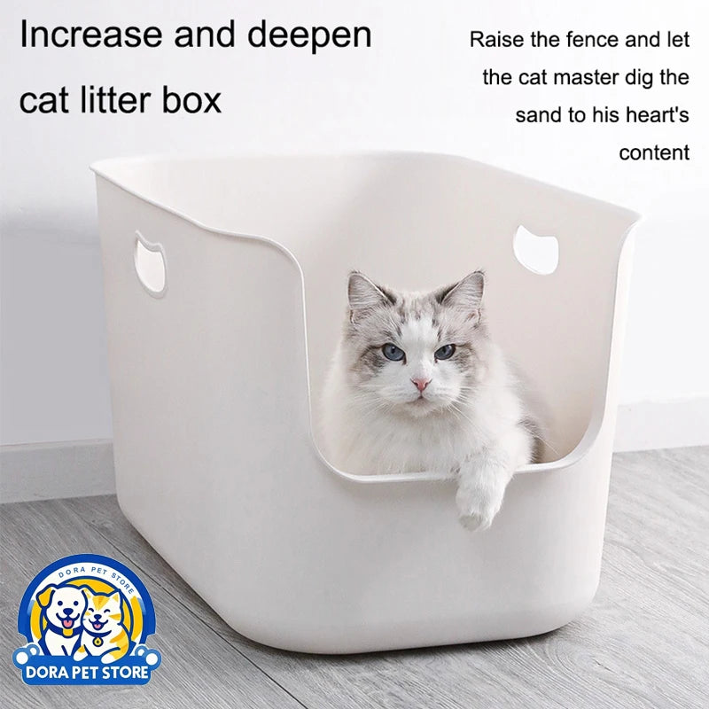 Cat litter box super large semi closed large capacity simple and thick anti splash