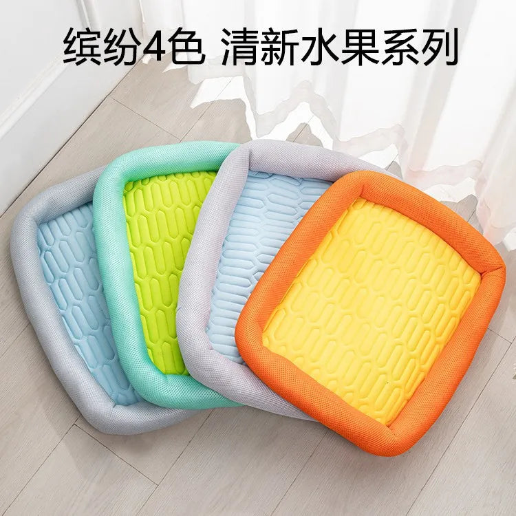Pet Cat Beds Summer Pet Cooling Mat Pad Lightweight Breathable Rattan Pet Bed Cooling Ice Nest for Small Animal Dogs Mat