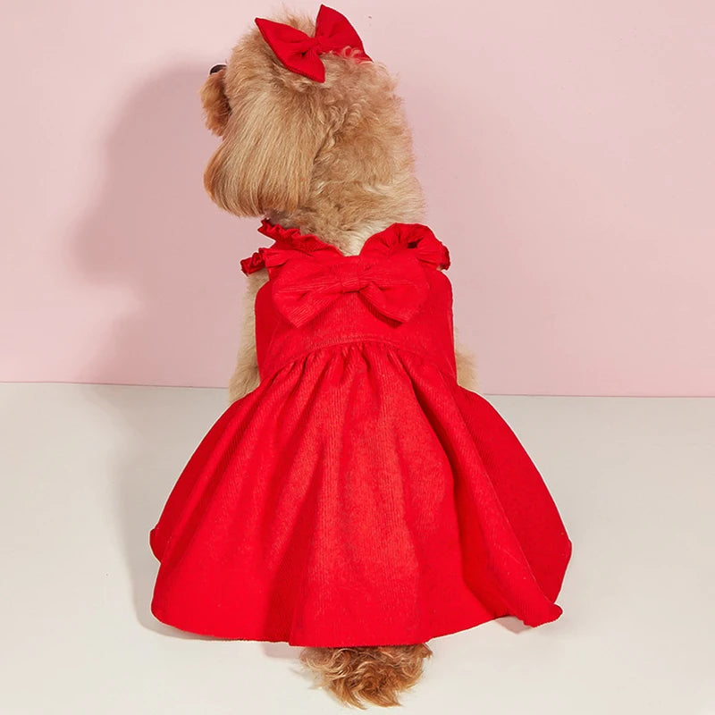 Dog Princess Dress Pet Bowknot Tulle Princess Clothes Puppy Pet Spring Summer for Small Dog Cat Pet Supplies