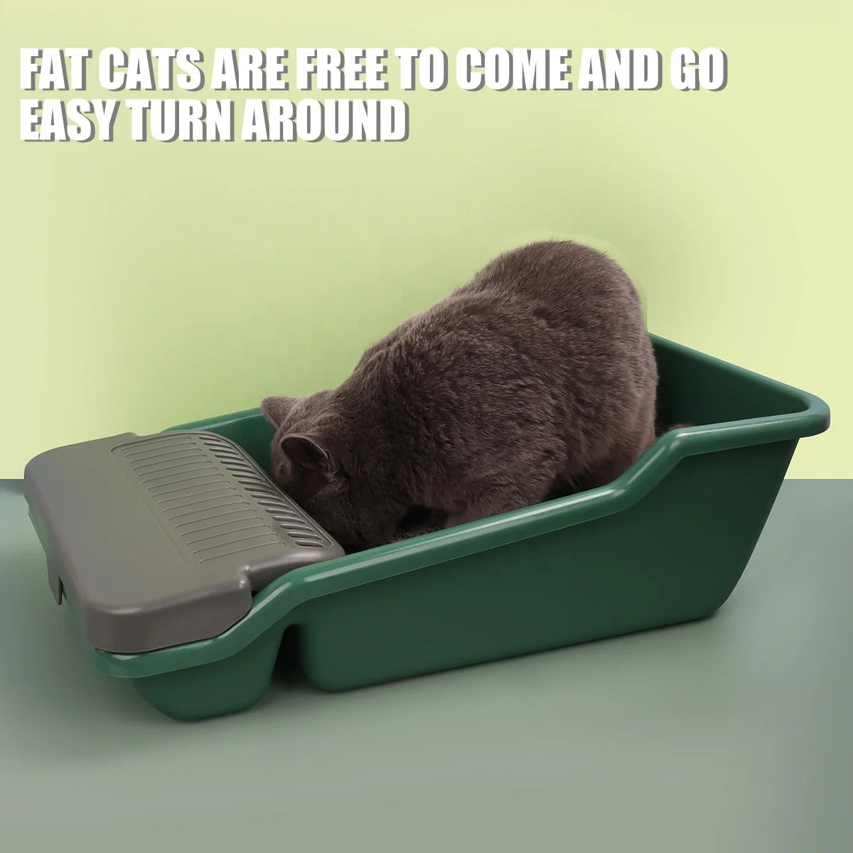 Cat Litter Box, Large Semi-enclosed Cat Toilet, Plastic Large Space, High Fence Cat Litter Box, Pet Supplies