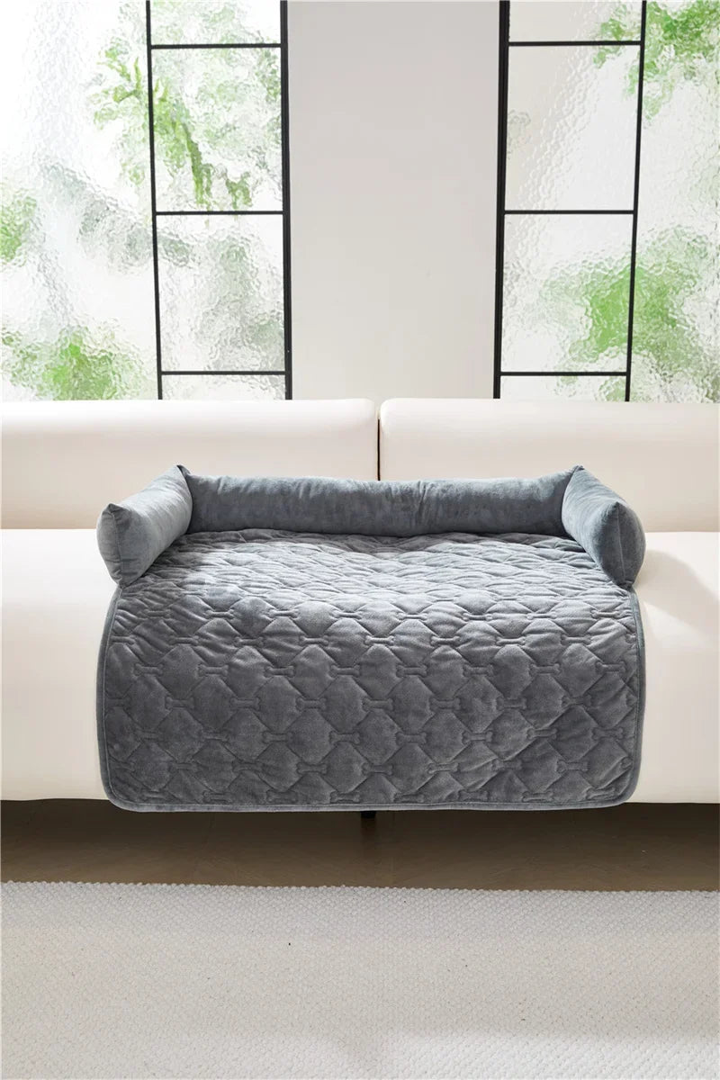 Dog Bed Mat Sofa Blankets Winter Warm Pet Blanket Dogs Cats Sleeping Beds for Large Medium Dogs Cats with Pillow Removable